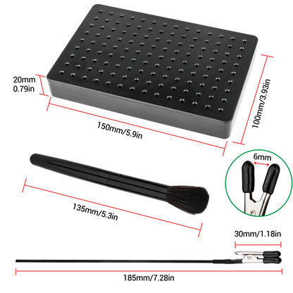Modeling Tool Set: Painting Stand Base Holder with 12 Alligator Clip Sticks - Perfect for Airbrush Spray and Hobby DIY