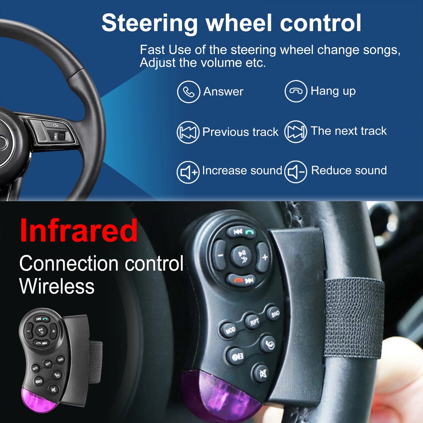 XIMA 6.9-Inch 1Din Car Stereo with Wireless CarPlay - Android Auto, Bluetooth, MP5, FM, USB & IPS Touchscreen