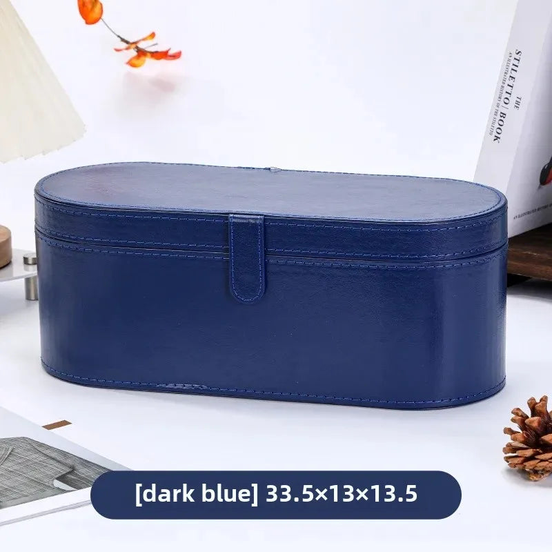 Dyson Hairdryer & Curling Iron PU Leather Storage Box – Round Circular Household Appliance Container