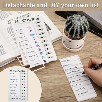 Reusable My Chores Checklist: Daily Planner Memo Board for Kids - Promote Responsibility & Self-Discipline with Chore Chart Behavior Card
