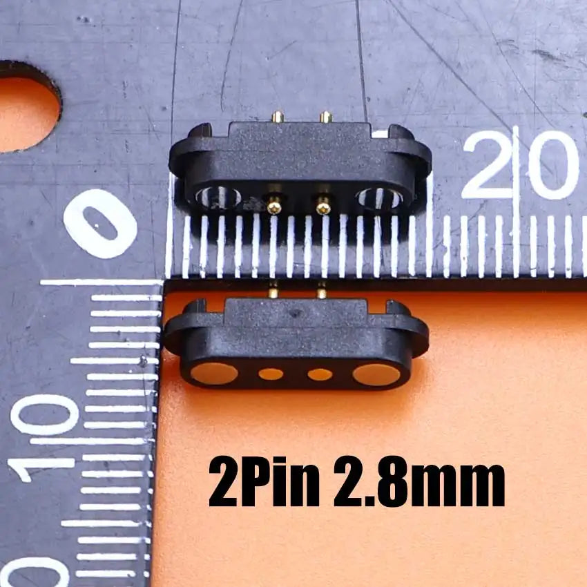 DC Magnetic Pogo Pin Connector - 2–8 Pin Spring-Loaded Male/Female Power Socket, 2.5/2.54/2.8mm Spacing
