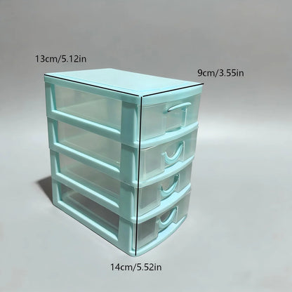4 Layer Jewelry Storage Box - Transparent Drawer Organizer with Rhinestone Earring Storage Design