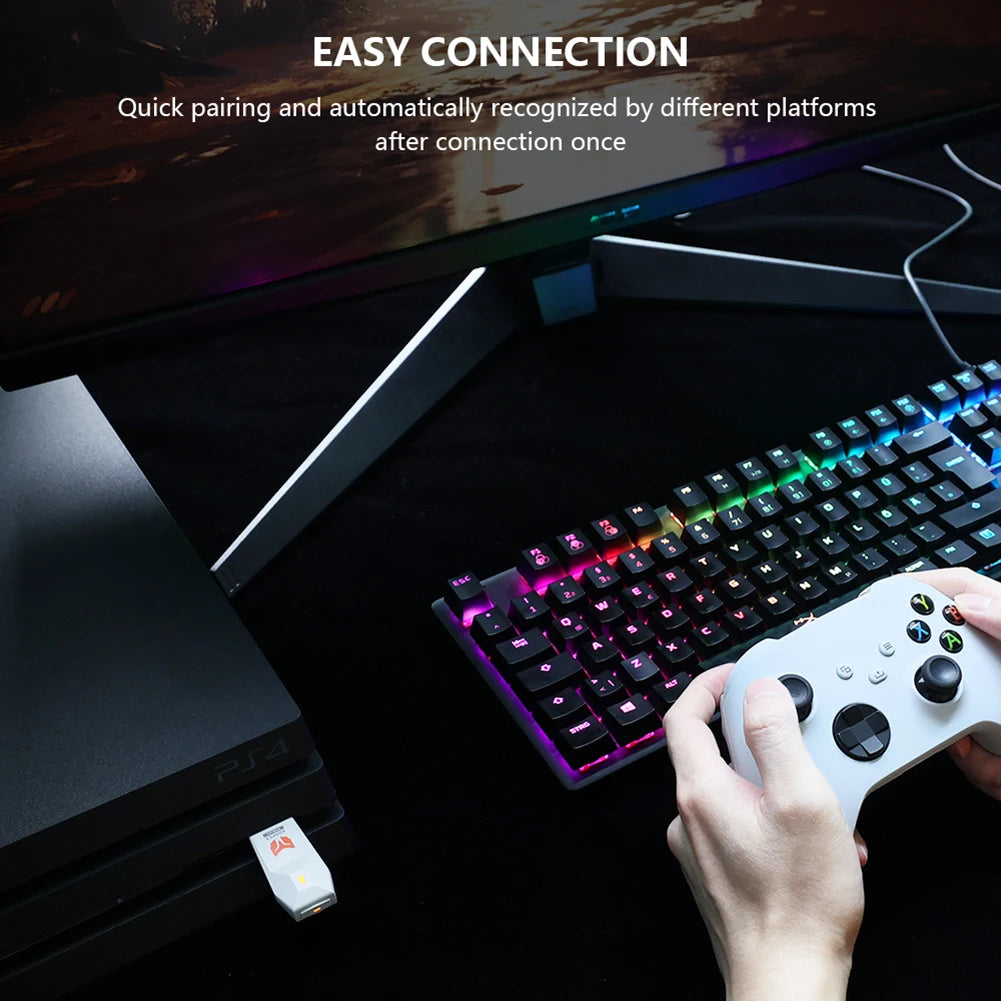 R100 PRO USB Wireless Adapter — Gamepad Converter for PS4, PS5, Xbox Series & Switch Controllers with Bluetooth