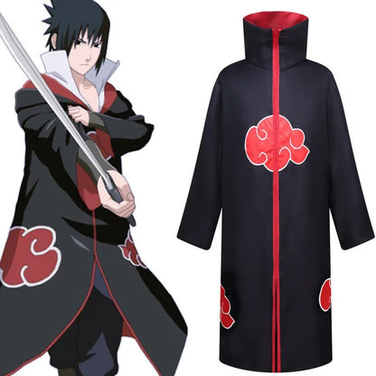 Naruto Hokage Cosplay Costume - Black and White Ninja Outfit with Itachi Akatsuki and Fourth Hokage Cape