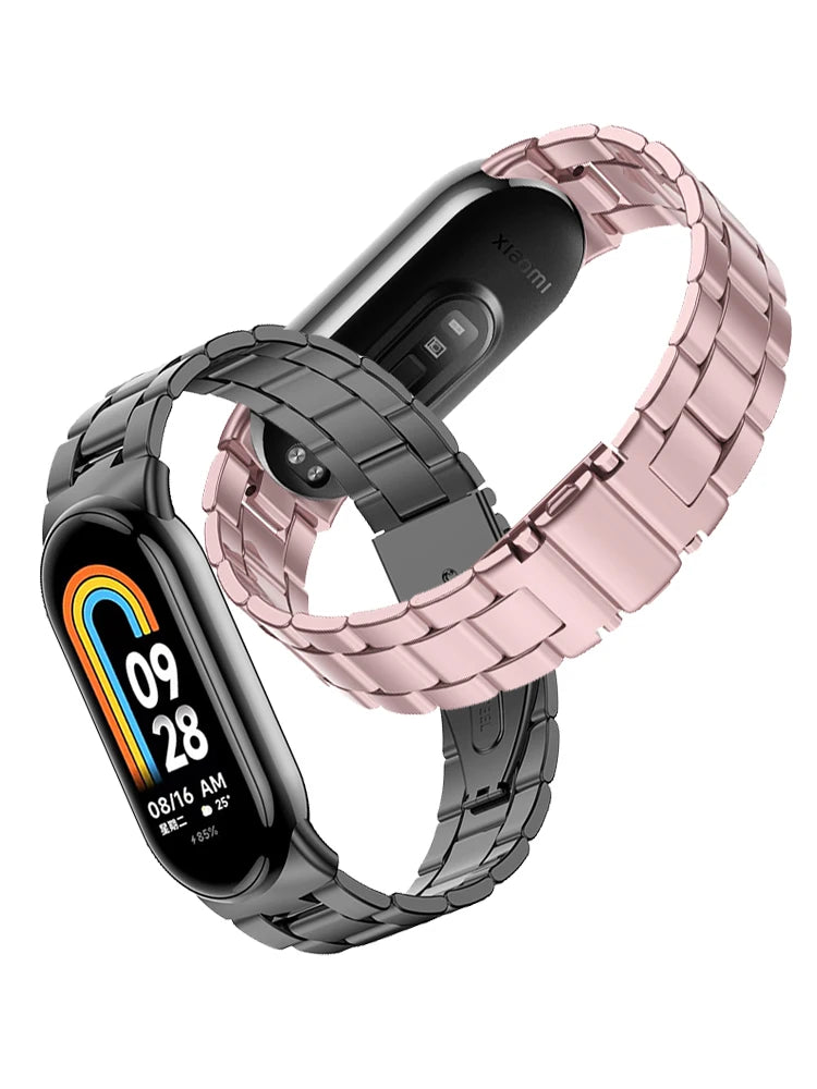 Metal Strap for Xiaomi Mi Band 8 & 9 – Screwless Stainless Steel Bracelet Wristband