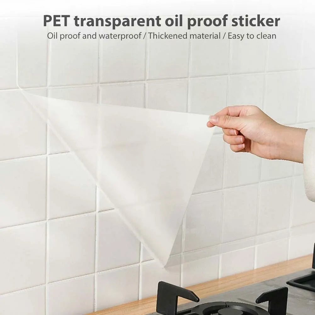 60x300cm Kitchen Wall Sticker - Oil-Proof, Clear Self-Adhesive Film - Removable Protective Covering for Shelves and Drawers Decor