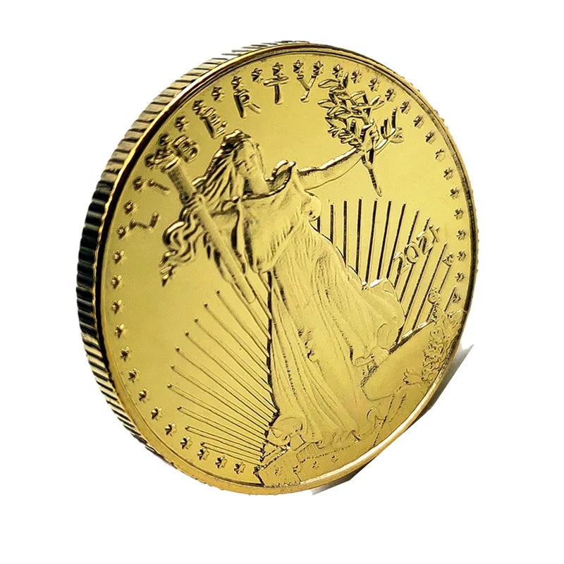 1/2 oz Fine Gold Collectible Coin — United States Statue of Liberty Challenge Coin, 2021/2016 New Year Gift