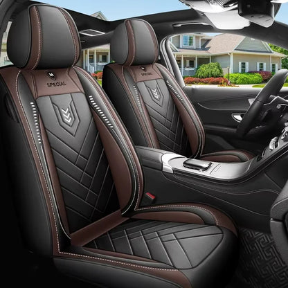 Fully Enclosed Leather Car Seat Cover - All-Season Universal Seat Protector for Small Cars