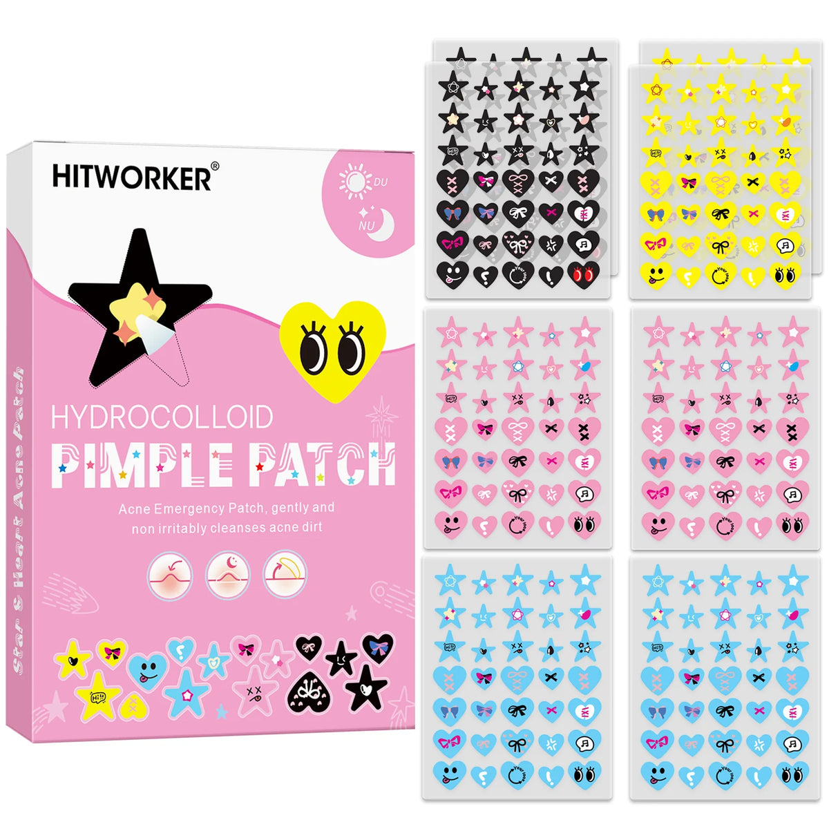 280PCS Acne Patches - Cute Hydrocolloid Blemish Stickers for Face and Body Care