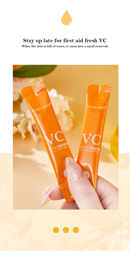 30pcs Vitamin C Sleeping Face Masks — Moisturizing, Firming & Skin Rejuvenation, No-Wash Disposable Facial Masks