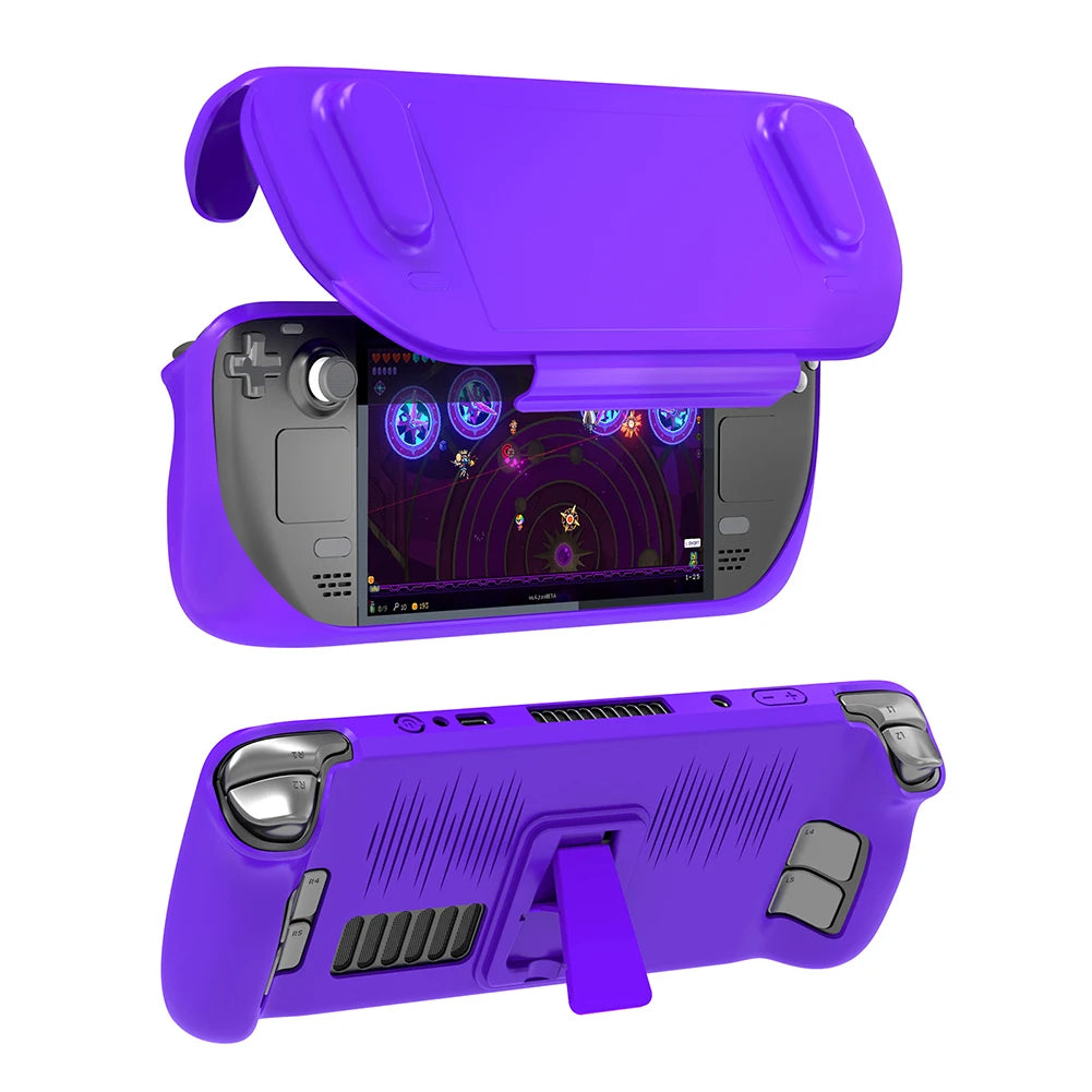Back Cooling Cover with Sliding Shell for Steam Deck — Hard Protective Case with Kickstand Gaming Accessory