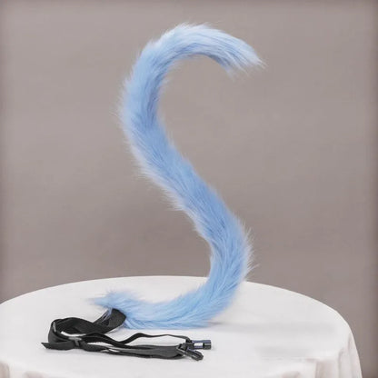 Plush Cat Ears Headband & Tail Set - Realistic Lolita Cosplay Accessories, Handmade Animal Ears for Halloween & Kawaii Costumes