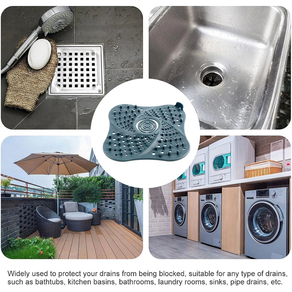 Anti-Blocking Hair Catcher and Stopper Plug - Shower Floor Drain Cover, Sink Strainer Filter for Bathroom and Kitchen Accessories
