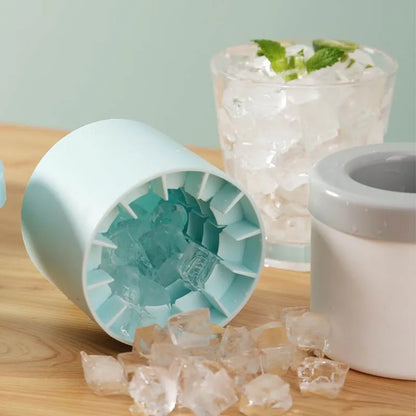 Quick-Freeze Silicone Ice Bucket Mold - Creative Design Ice Cube Tray, Food Grade Ice Maker for Whiskey, Beer, and Beverages