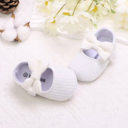 Adorable Bowknot Mary Jane Baby Girl Shoes — Lightweight Non-Slip Soft Sole for Indoor & Outdoor Walking