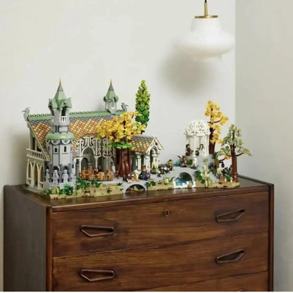 Rivendell Street View Building Blocks Set - 6167pcs Film Series Model, Compatible with 10316 Style Bricks, Ideal Gift for Kids