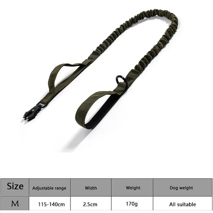 Adjustable Tactical Dog Collar with Traction Rope – Military Training Collar for Medium & Large Dogs