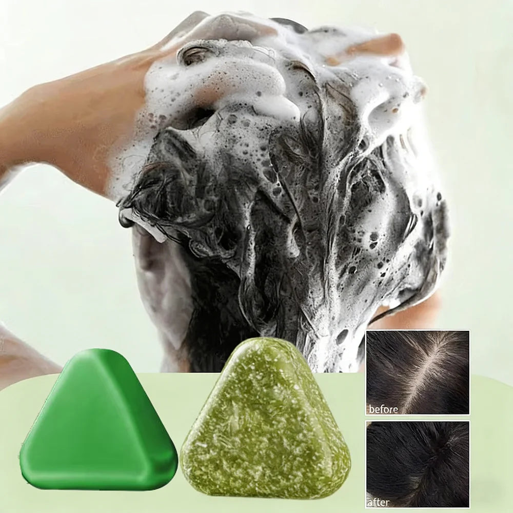 Usman Grass Herbal Shampoo Soap - Handmade Hair Care for Oil Control and Nourishment