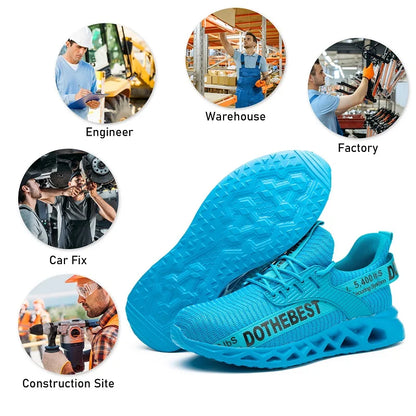 Steel Toe Safety Shoes for Men & Women – Lightweight Puncture-Proof Work Sneakers, Unisex Construction Boots