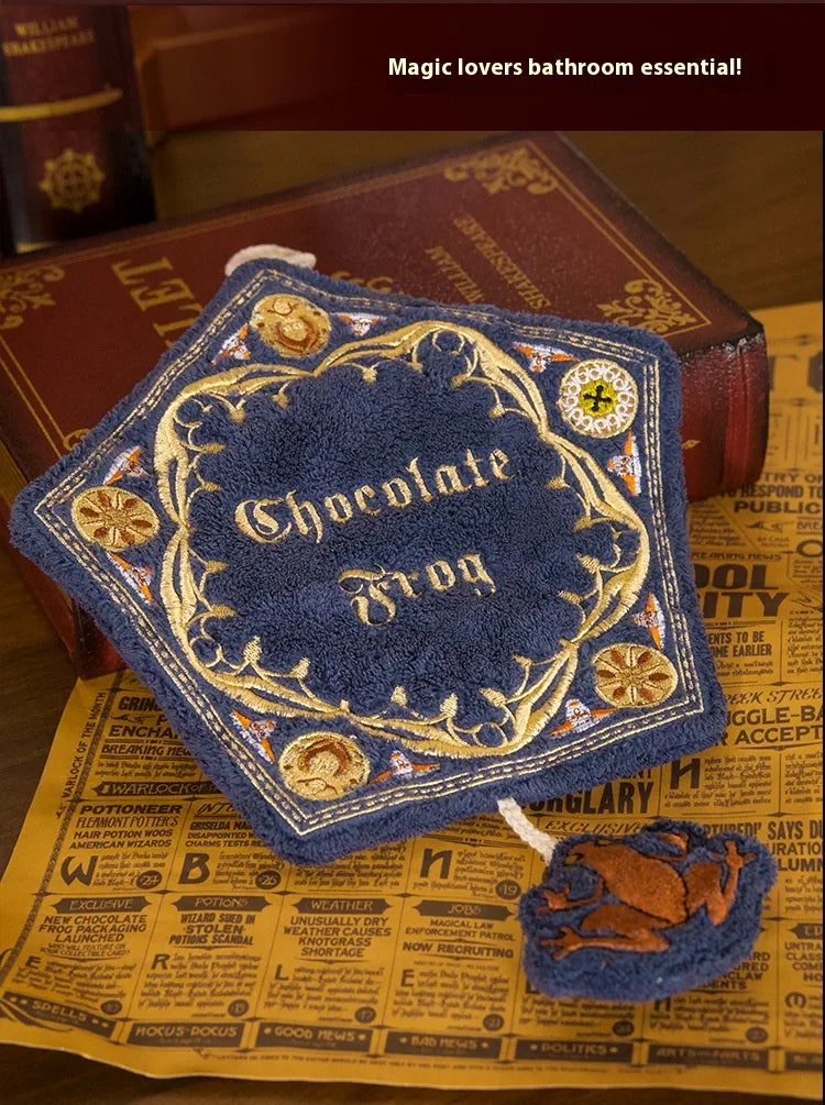 Miniso Warner Harry Potter Magic Chocolate Frog Towel – Embroidered Coral Velvet with High Count Embroidery