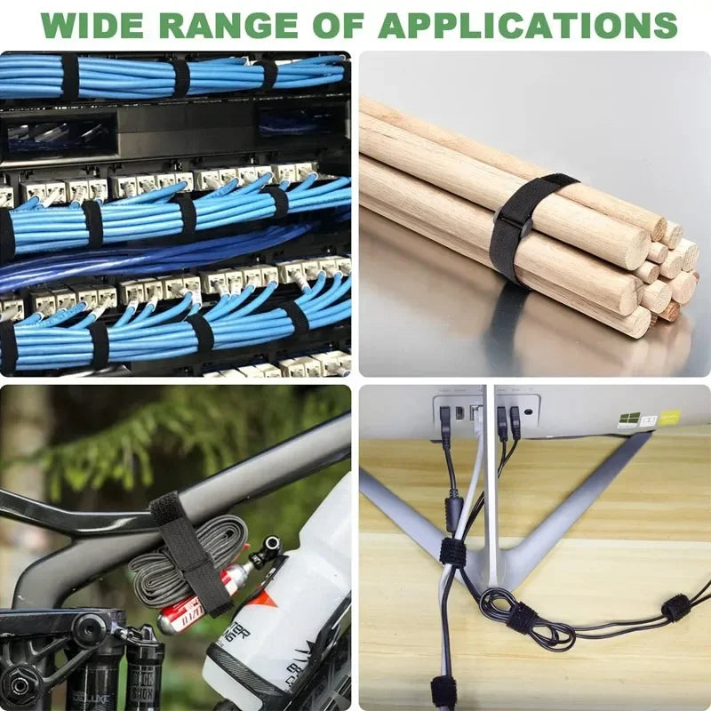 Reusable Nylon Hook & Loop Cable Ties – Adjustable Self-Adhesive Fastening Straps for Cord Management (5M/10M)
