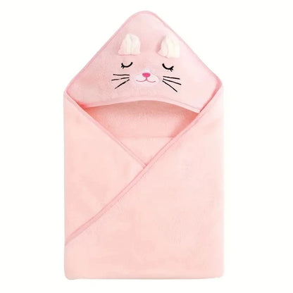Animal Baby Bathrobe – Soft, Quick-Absorbent Hooded Coral Velvet Sleeping & Cuddle Robe for All Occasions