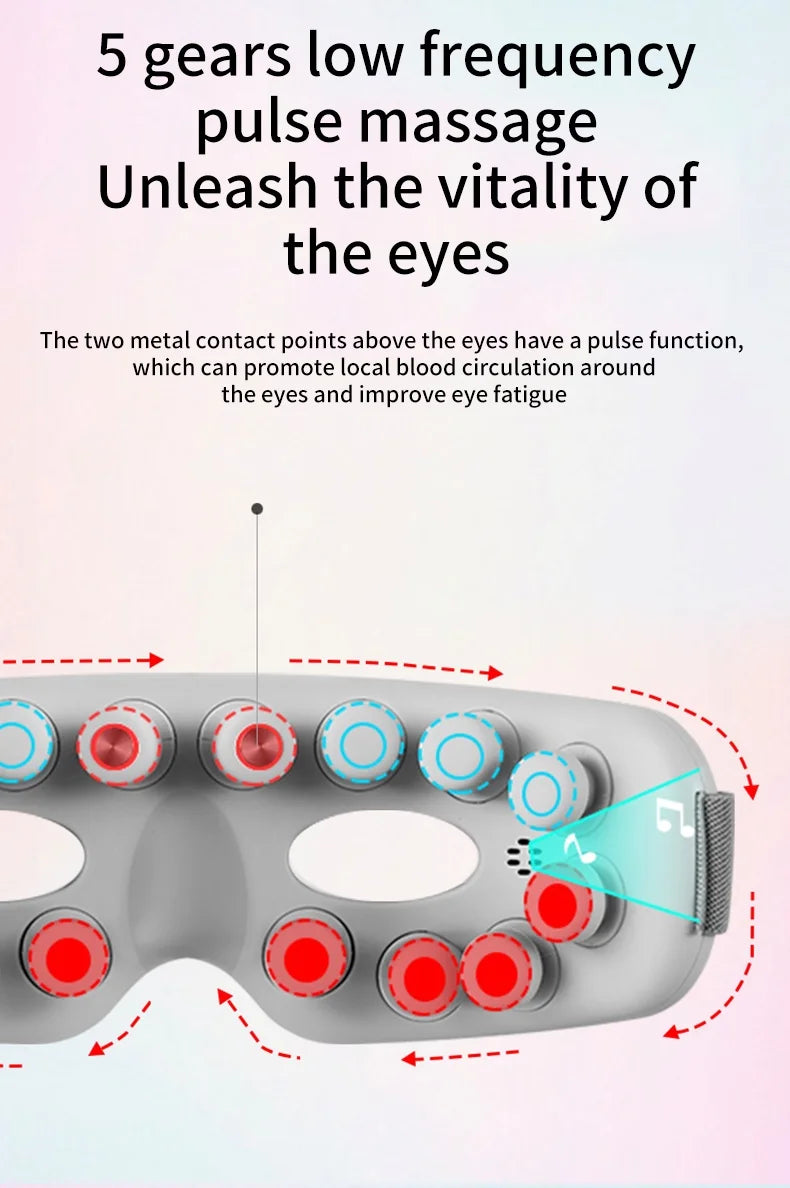Eye Massager with Acupoint Vibration & Hot Compress | Bluetooth Music Eye Care Device