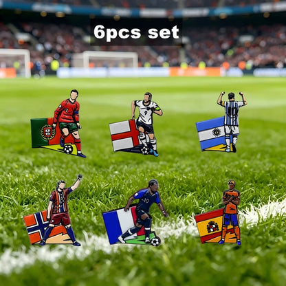 Football Enamel Brooch Pins - 3-Piece Soccer Player Lapel Badge Set for Backpacks, Clothing & Fans