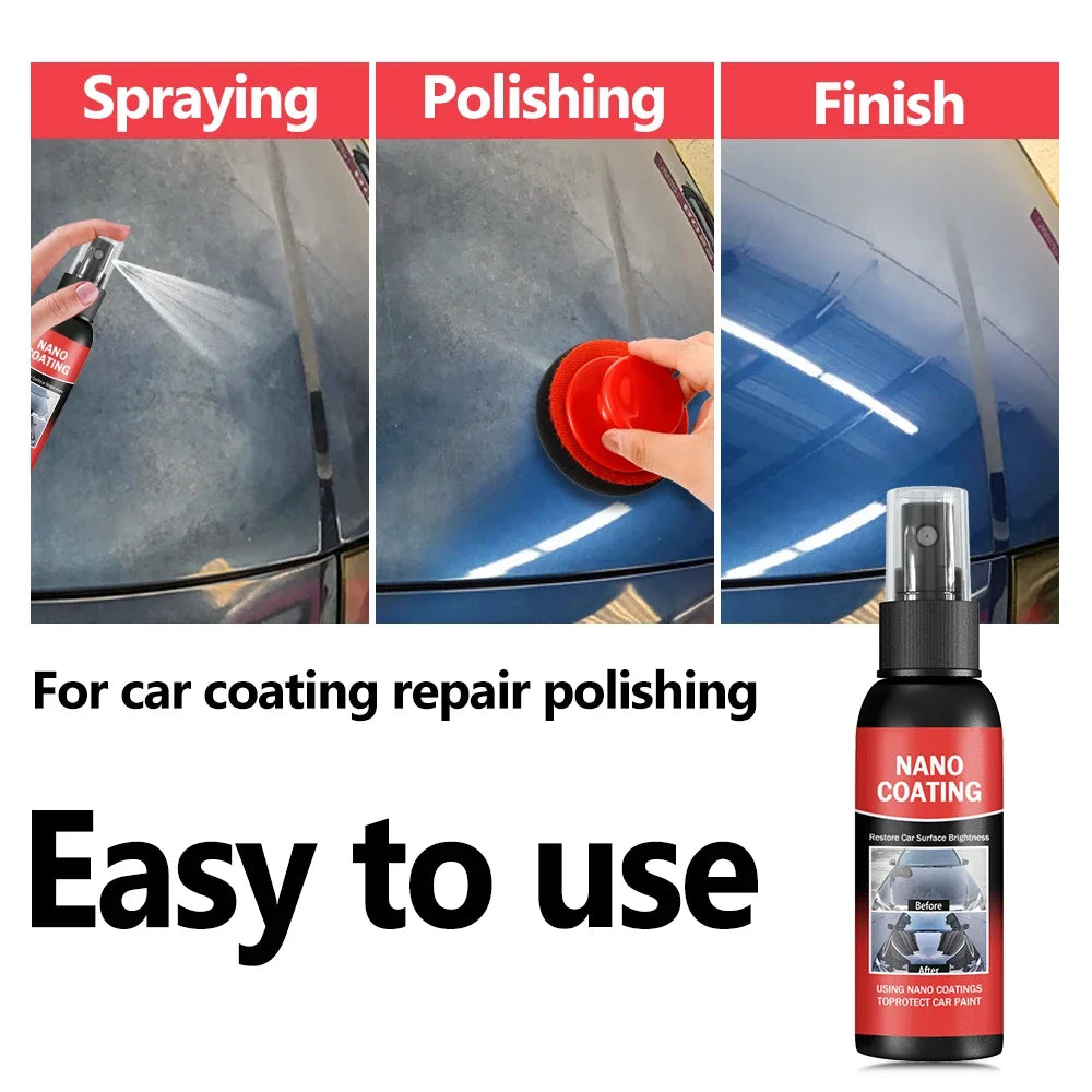 Car Nano Ceramic Coating Kit – Professional High Gloss Paint Protection & Scratch Repair Auto Detailing Solution