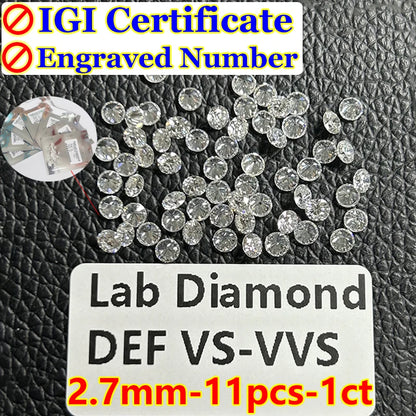 0.1–5CT Super White Lab-Grown Diamond Loose — IGI/GIA Certified, HPHT & CVD, DEFG VVS-SI, Diamond Tester Approved for Wedding Jewelry
