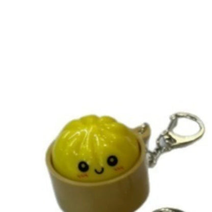Cute Dumpling LED Keychain – Kawaii Squishy Bao Night Light and Soft Silicone Stress Relief Backpack Charm
