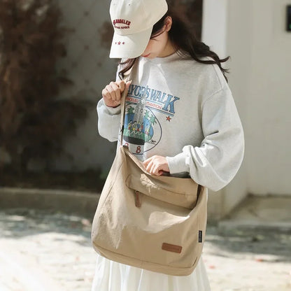 Large Canvas Crossbody Messenger Bag - Unisex Shoulder Bag for Students, Books & Daily Essentials