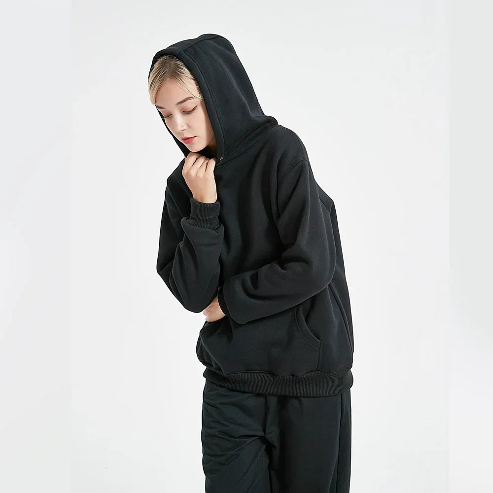 Men’s & Women’s Oversized Hoodies — Casual Fleece Pullover Sweatshirts Warm Spring Autumn Tops Black & Multi-Color