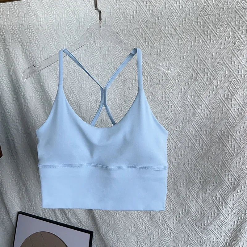 Women’s Sexy Crossback Yoga Crop Top — Breathable, Shockproof Fitness & Running Sports Vest