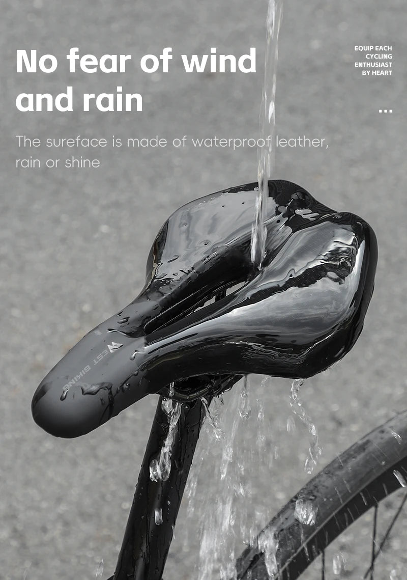 WEST BIKING Bicycle Saddle — Comfortable Hollow PU Leather Bike Seat | Wear-Resistant Road Cycling Cushion