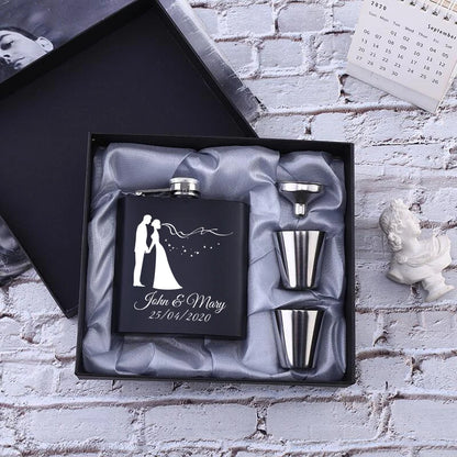 Personalized 6oz Stainless Steel Hip Flask – Engraved Christmas, Birthday, Valentine's Day Gift, Custom Logo for Wedding Favors   2/2