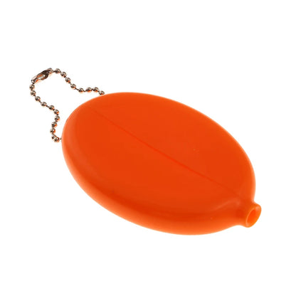 Small Oval PVC Coin Purse – Colorful Change Holder with Chain for Travel & Accessories
