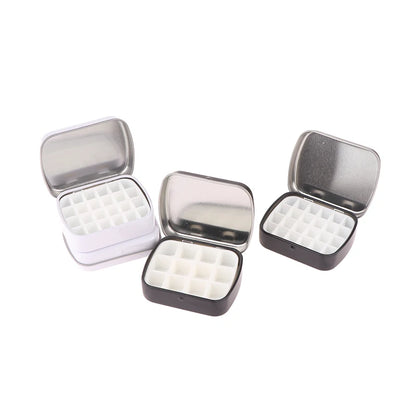 Portable Empty Watercolor Tin Box – 12/24 Grid Mini Paint Palette for Travel Painting & Art Supplies