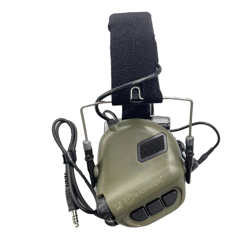 EARMOR M32 MOD4 Tactical Shooting Earmuffs - Noise Reduction Headset with Helmet ARC Rail Adapter and Kenwood PTT Adapter