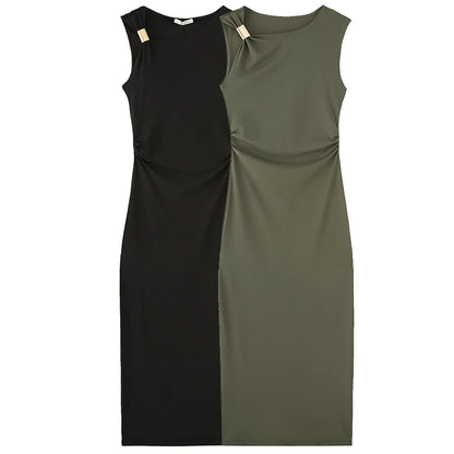 HXAO Women's Ruffled Bodycon Dress - Sexy Sleeveless Asymmetric Corset Maxi Dress Summer Party Fashion Style