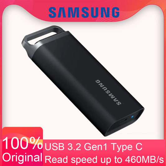Original SAMSUNG T5 EVO Portable SSD – USB 3.2 Gen 2 Type-C Solid State Drive (2TB/4TB/8TB) for PC & Mobile