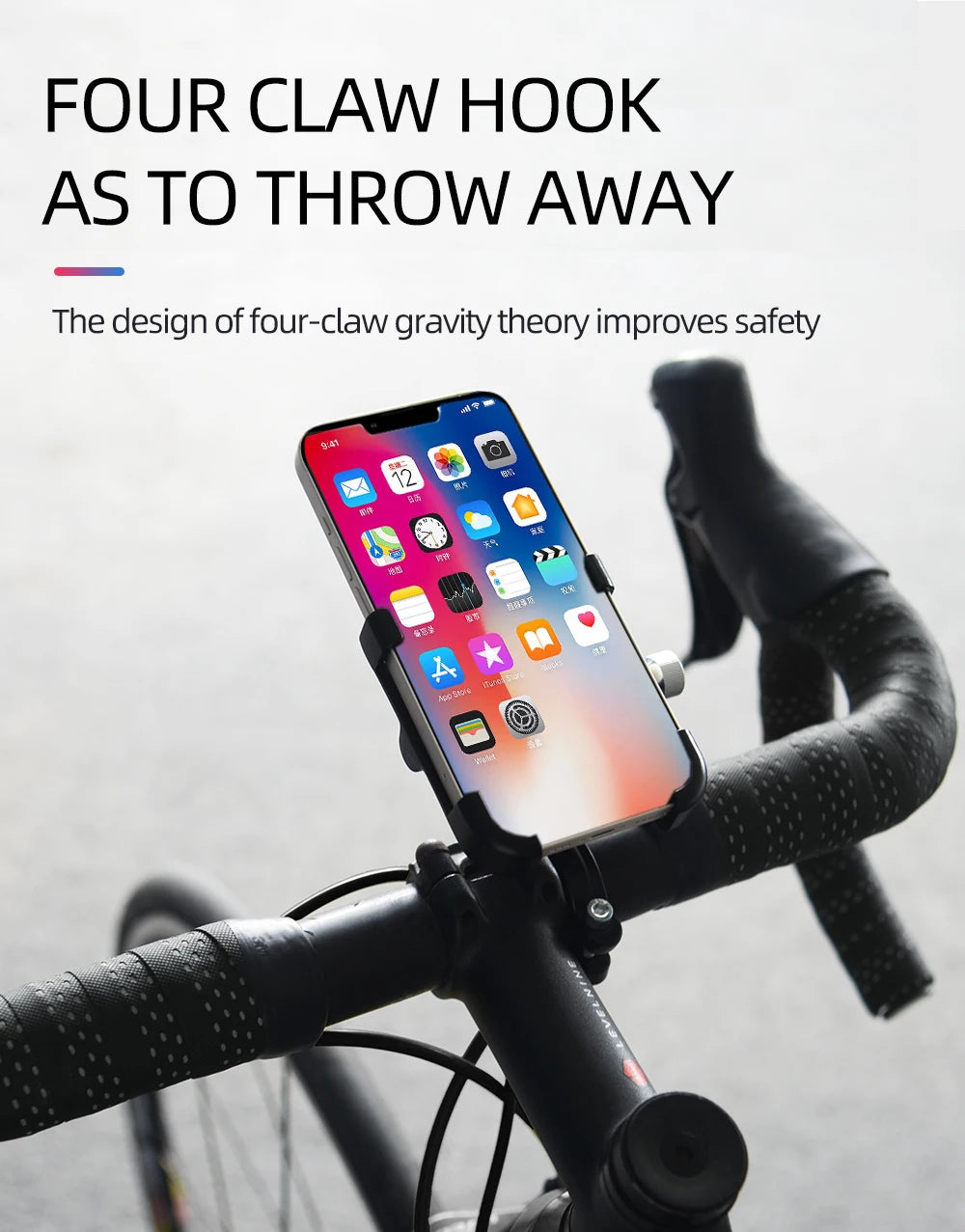 ThinkRider Anti-Vibration Bicycle Phone Mount for Mountain & Road Bikes – Navigation & Mobile Stand for E-Bikes