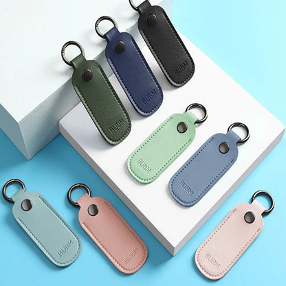 Leather USB Flash Drive Pouch — Protective Storage Case with Key Ring for U Disk, Memory Stick, and Digital Accessories