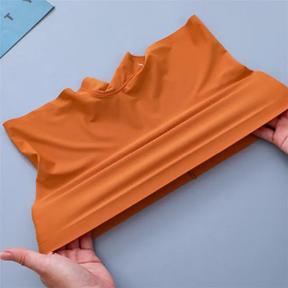 Ultra Thin Seamless Ice Silk Boyshorts for Women – High Waist Solid Color Safety Shorts in Sizes M-XL