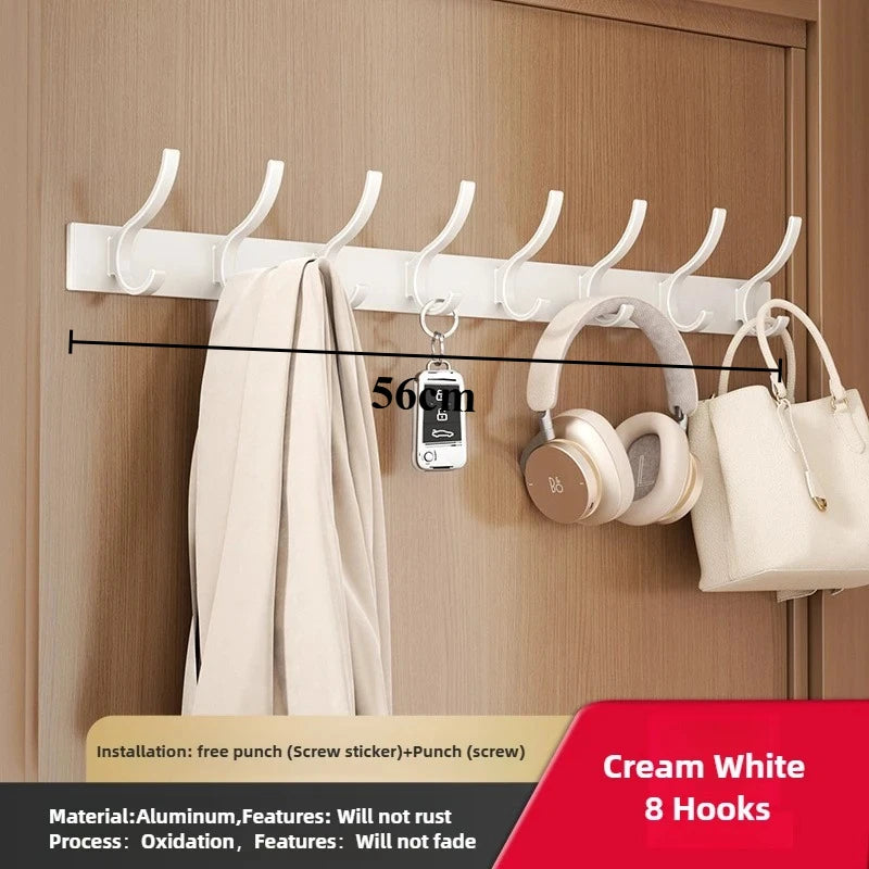 Folding Wall Robe Hooks - Black & White Towel, Coat & Clothes Hanger for Bathroom & Kitchen