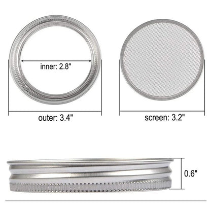 Seed Sprouting Kit - Mason Jar Germination Lids with Stainless Steel Strainer Screen & Sprouter Stand for Fresh Sprouts