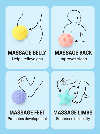 6Pcs Baby Sensory Balls - Montessori Teething & Early Learning Massage Water Toy Set