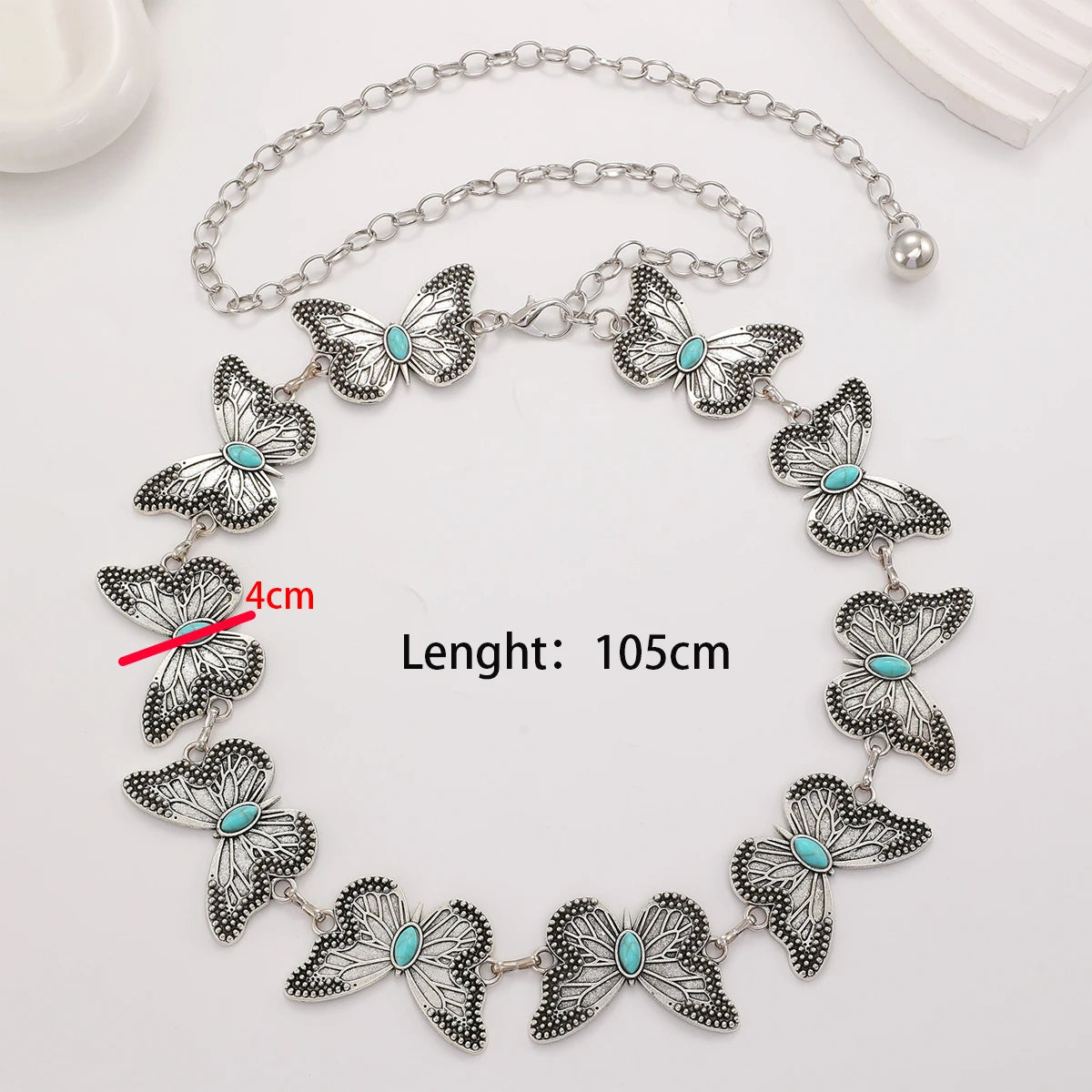 Designer Women’s Silver Waist Chain Belt – Retro Bohemian Ethnic Style for Skirts & Jeans