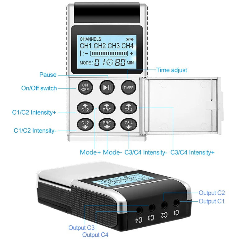 Electronic Pulse Massager | TENS & EMS Muscle Stimulator for Physiotherapy & Home Care