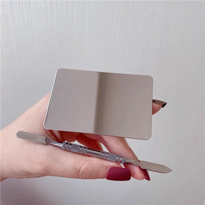 Ring Cosmetics Makeup Mixing Palette – Stainless Steel with Spatula for Toning, Concealer, Lipstick & Liquid Foundation Mixing